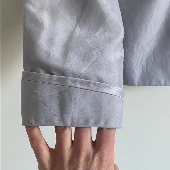 Albert Nipon Silk Tailored Blazer | Silver Lavender | Size 10P - Picture 8 of 12